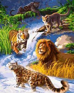 African Big Cats Paint By Number
