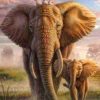 African Elephants Paint By Number