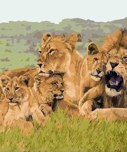 African Lion Family Paint By Numbers
