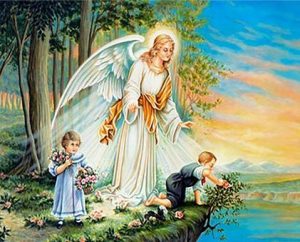 Angel Guarding Children Paint By Number