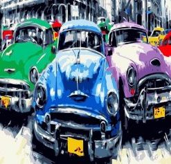 Antique Havana Cars Paint By Number