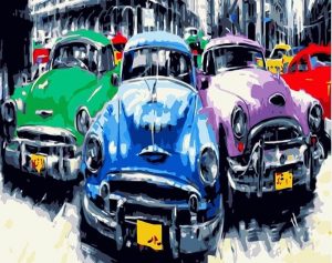 Antique Havana Cars Paint By Number