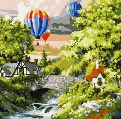 Balloons Over Village Paint By Number