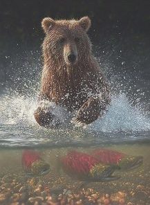 Bear Catching Fish Paint By Number