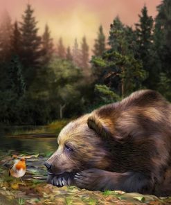 Bear And Sparrow Paint By Number