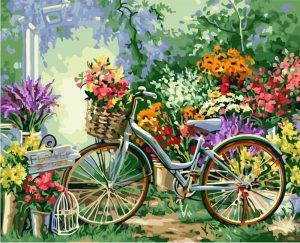 Bicycle Flowers Paint By Number