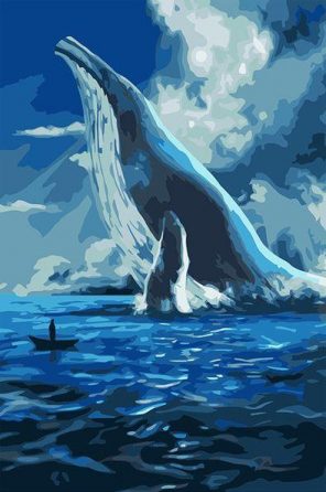 Big Blue Whale - DIY Paint By Numbers - Numeral Paint