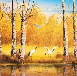 Birch Autumn Forest Paint By Number