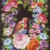 Bird And Ornate Flowers Paint By Number