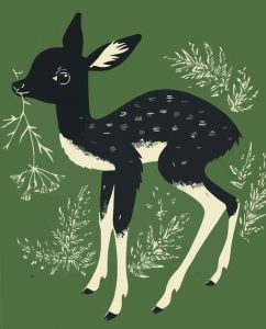 Black Female Deer Paint By Number