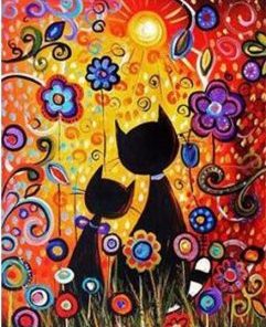 Cats And Flowers Paint By Number