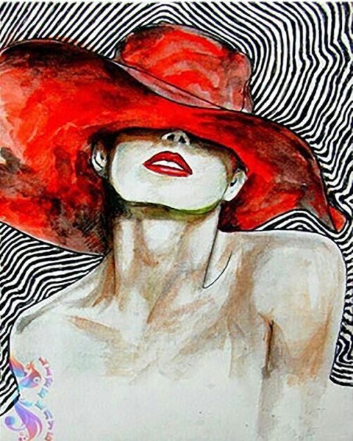 Girl with A Red Hat paint by numbers