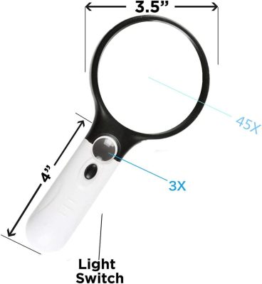 Hand held magnifier size