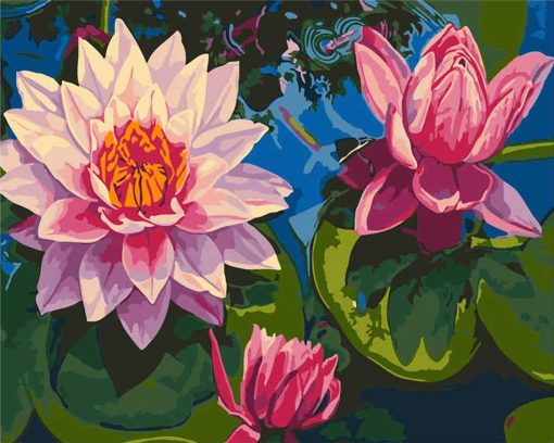 Lotus Flower On Water paint by numbers