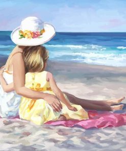 Mother and Daughter In Beach paint by numbers
