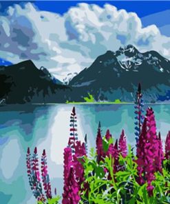 Mountains With Flowers paint by numbers