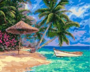 Beaches With Palm Trees Paint By Number