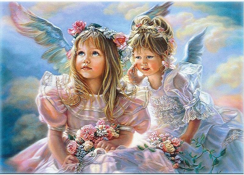 Angel Girls Wall Art Picture - DIY Paint By Numbers - Numeral Paint