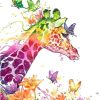 Cartoon Giraffe Animals Modern Wall Art Picture - DIY Paint By Numbers - Numeral Paint