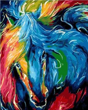 Colorful Horse City - DIY Paint By Numbers - Numeral Paint