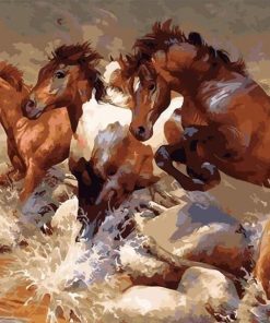 Running Horses paint by numbers