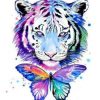 Tiger And Butterfly Paint By Number