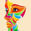 Colorful Face Art paint by numbers