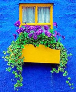 Blue Wall And Window paint by numbers