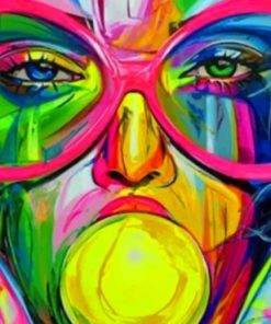 Abstract Colorful Face Paint by number