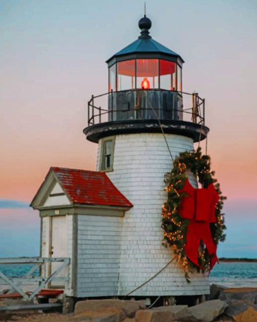 Christmas Lighthouse Paint by numbers
