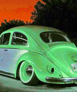 Mint Green VW Bug paint by numbers