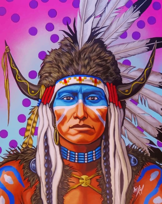 Native American Man paint by numbers