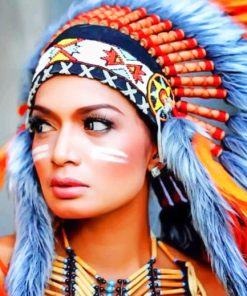 Red Indian Girl paint by numbers