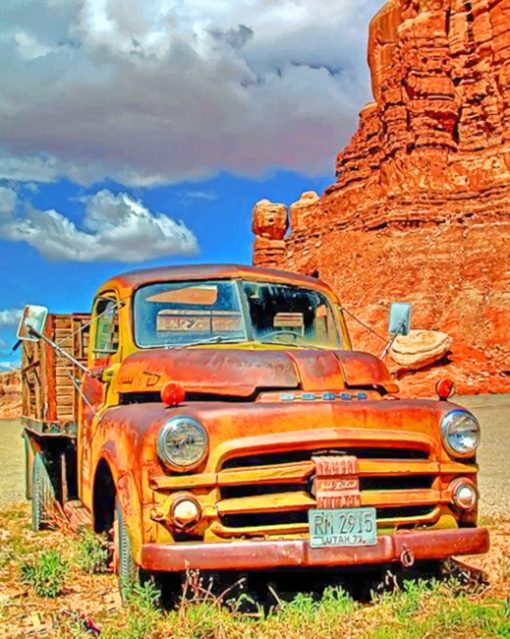 Red Rocks And Truck Paint by numbers