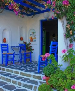 Santorini Style Garden Paint by numbers