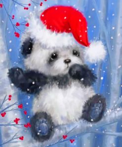 Christmas Panda paint by numbers