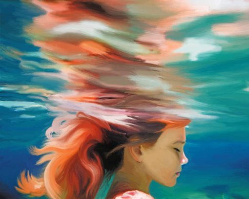 Girl Underwater Art paint by number