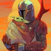 mandalorian and baby yoda paint by number