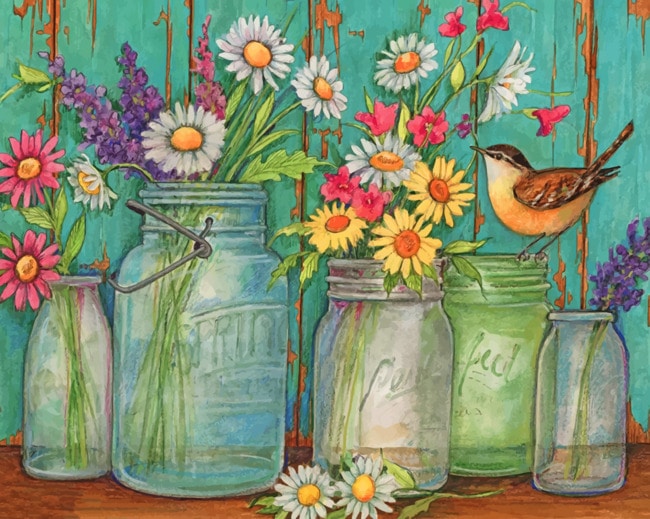 Flowers Jars paint by number
