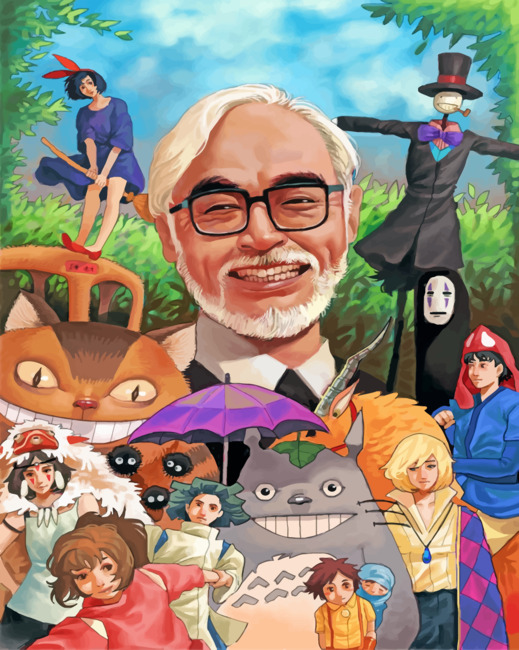 Miyazaki And Ghibli Team paint by numbers