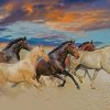 horses running in desert paint by numbers