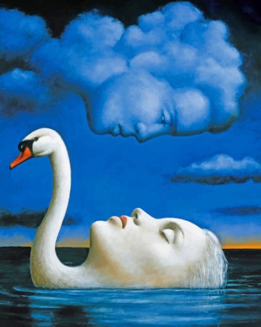 Swan Woman And Cloud Man Paint by numbers