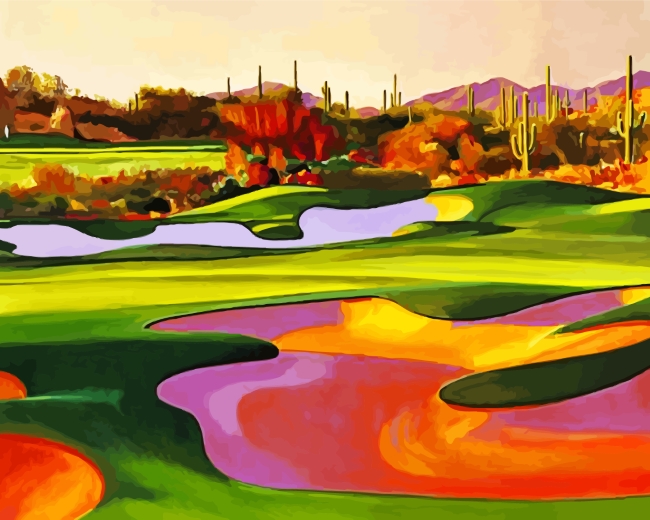 Desert Golf Course Paint by numbers