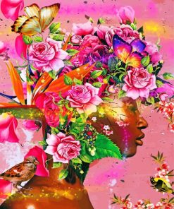 floral-black-woman-paint-by-numbers