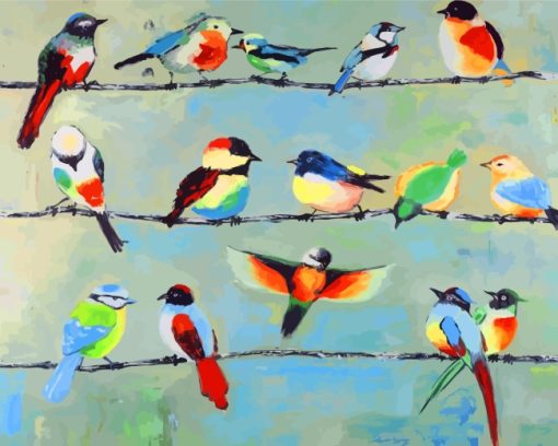 Birds On Wire Paint by numbers