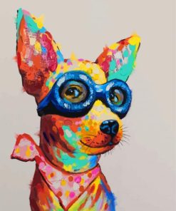Colorful Dog With Glasses Paint by numbers