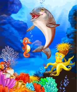 Dolphin Undersea Paint by Numbers numbers