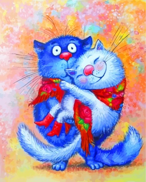 Hugging Cats Paint by numbers