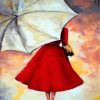 Lady And Umbrella Paint by numbers