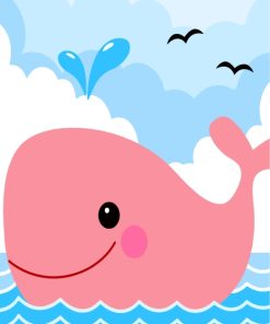 Pink Whale Paint by numbers